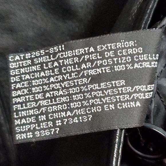 VINTAGE Worthington Black Textured Leather Button Up Quilted Blazer Jacket M - Picture 15 of 15